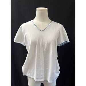 Women’s IZOD White Stretch Tee w/Darker Blue accents Sz L
